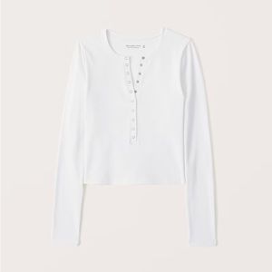 Abercrombie Women's Long-Sleeve Seamless Rib Fabric Henley
